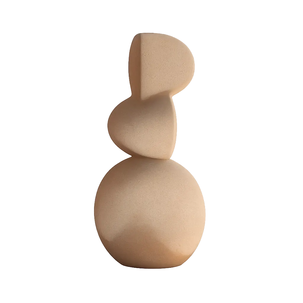 White sculpture with organic forms